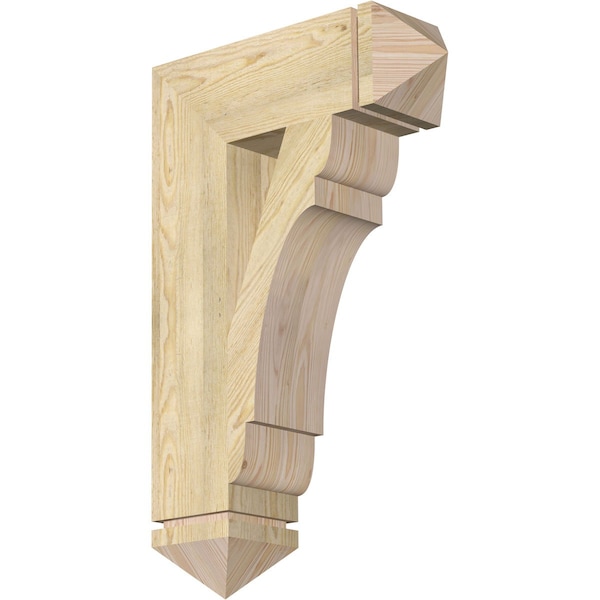 Ekena Millwork Olympic Arts & Crafts Rough Sawn Bracket, Douglas Fir, 6"W x 20"D x 32"H BKT06X20X32OLY03RDF - main